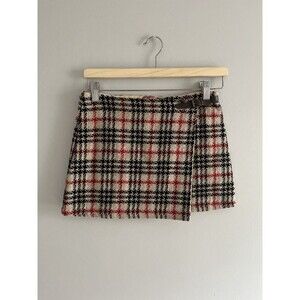 Burberry Low waist mini skirt nova print, wool, wrap, fits like XS READ Y2K